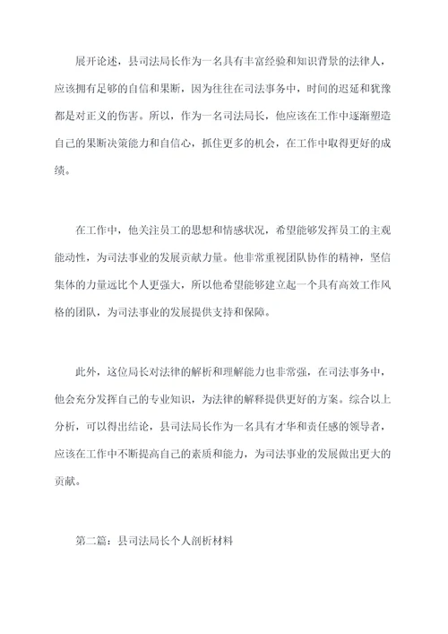 县司法局长个人剖析材料