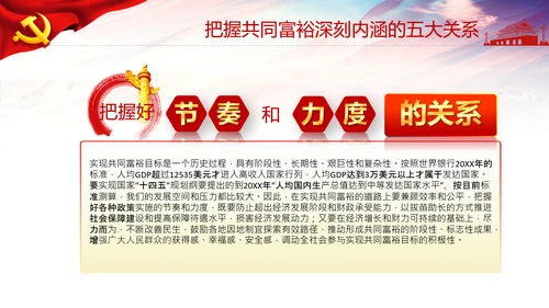 实现共同富裕思想政策意义原则党课PPT模板