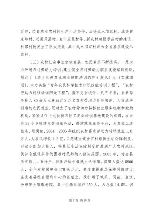 县社会主义新农村建设调研报告.docx