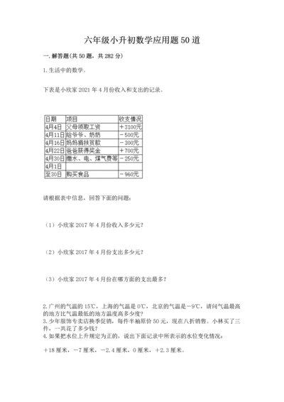 六年级小升初数学应用题50道【原创题】.docx
