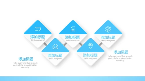 蓝色大气微立体年年终总结汇报商务通用PPT动态模板