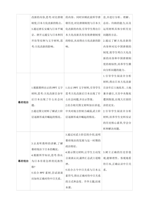 【2024秋统编九上历史精讲课堂（教案+素材）】第11课 古代日本
