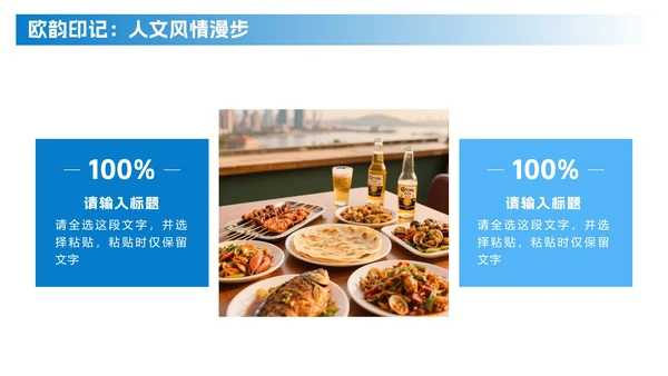 蓝色简约实景青岛旅行攻略PPT模板