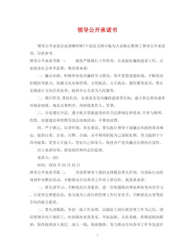 2023年领导公开承诺书.docx