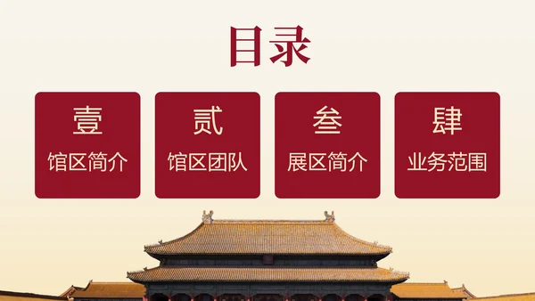 国风实景故宫博物院主题介绍PPT模板