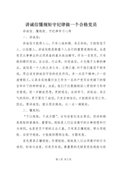 讲诚信懂规矩守纪律做一个合格党员 (4).docx