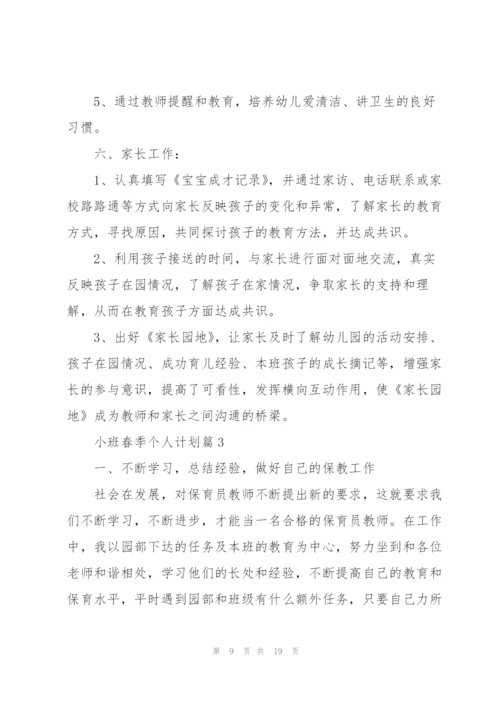 小班春季个人计划.docx