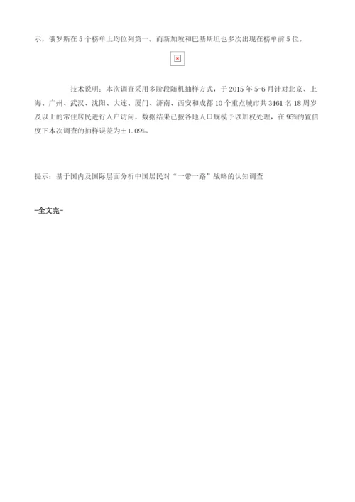 基于国内及国际层面分析中国居民对一带一路战略的认知调查.docx