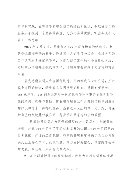 业务员个人转正工作总结5篇.docx