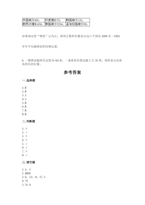 六年级下册数学期末测试卷附答案（巩固）.docx