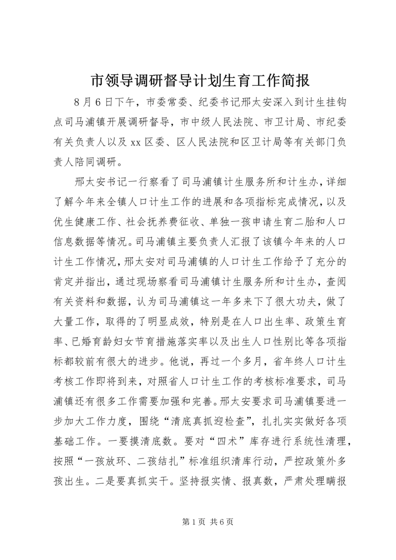 市领导调研督导计划生育工作简报 (2).docx