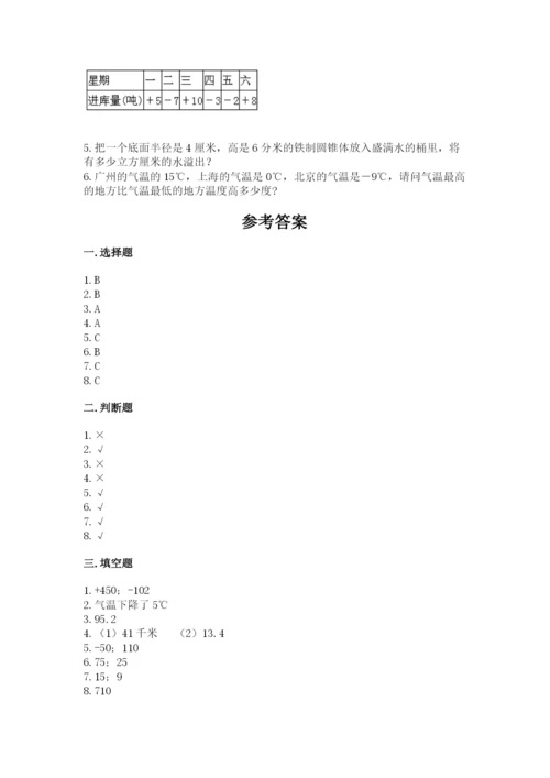 人教版六年级下册数学期末测试卷（模拟题）.docx