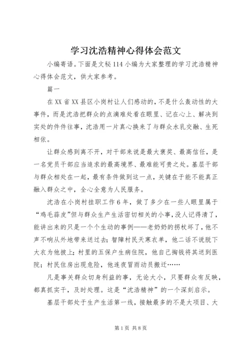 学习沈浩精神心得体会范文.docx