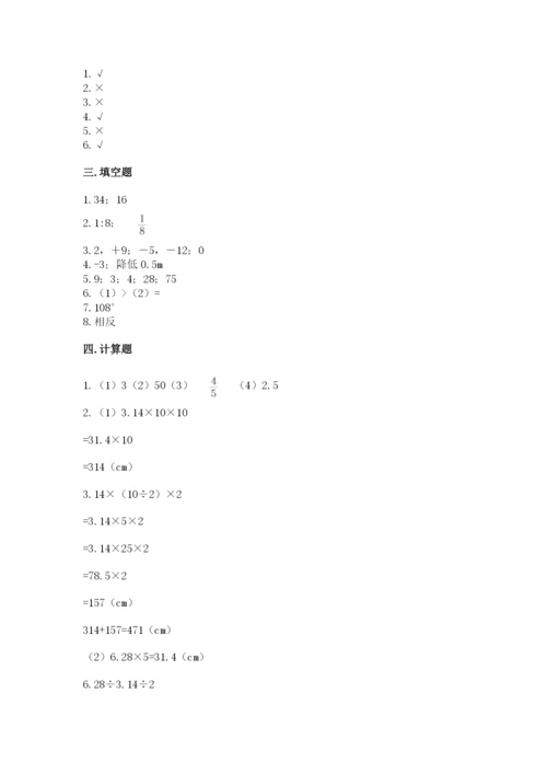 北师大版六年级下册数学期末测试卷含完整答案（网校专用）.docx