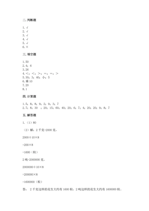 苏教版四年级上册数学第二单元 两、三位数除以两位数 测试卷精品【预热题】.docx