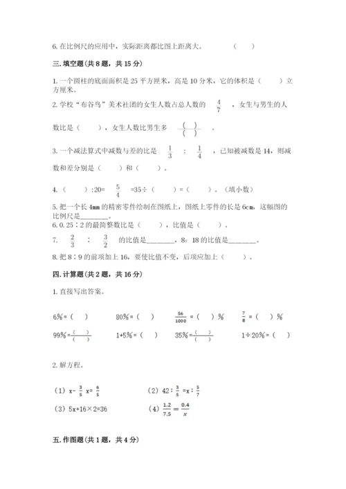 小学六年级下册数学期末卷附参考答案（综合卷）.docx