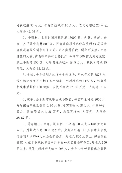 关于××乡农民增收情况的调查 (2).docx