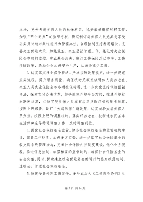 人力资源和社会保障局工作思路.docx