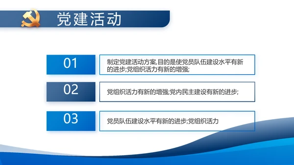 蓝色大气党建党支部年终工作总结PPT