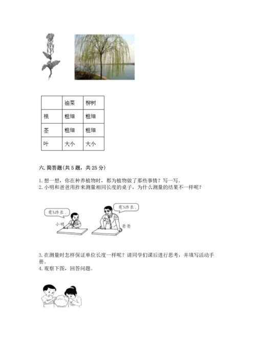 教科版一年级上册科学期末测试卷附完整答案（全国通用）.docx