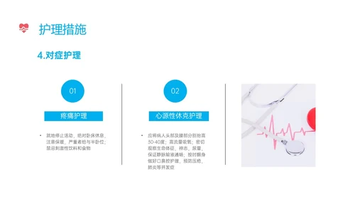 蓝色红色实拍心机梗死病人护理心肌