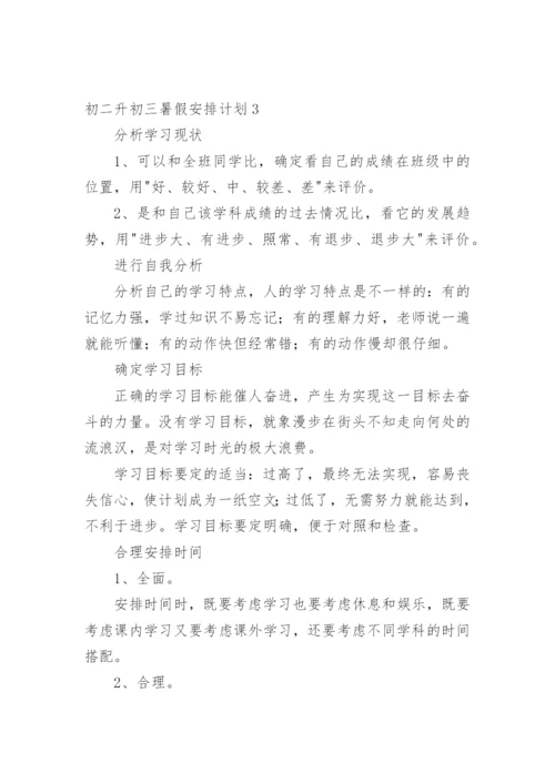 初二升初三暑假安排计划.docx