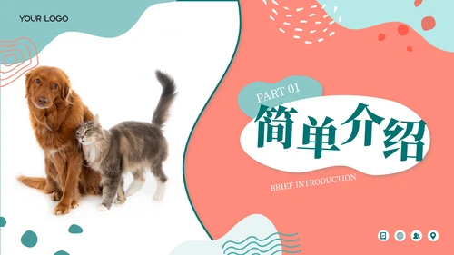 莫兰迪色卡通风宠物饲养心得经验分享PPT模板