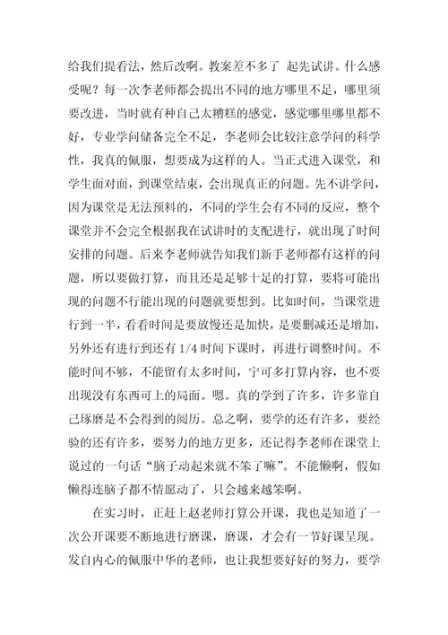 大学教育实习总结