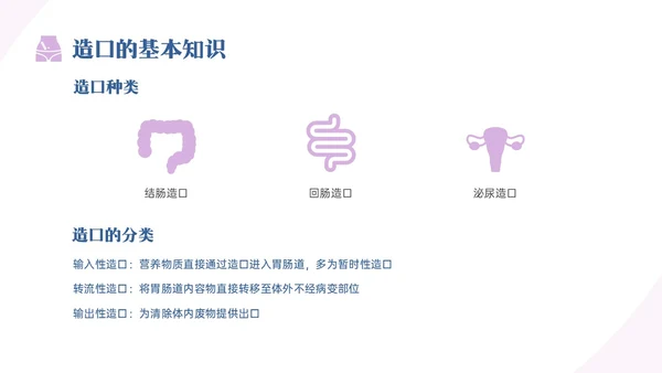 蓝紫色商务实拍造口护理培训PPT课件
