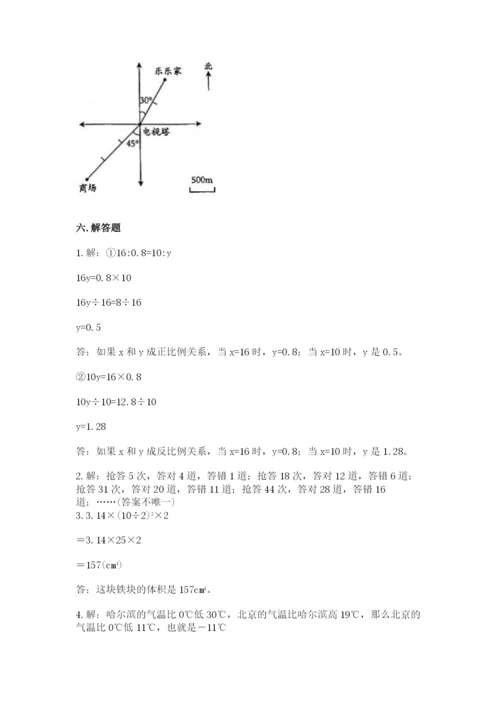 人教版六年级下册数学期末测试卷【考点提分】.docx
