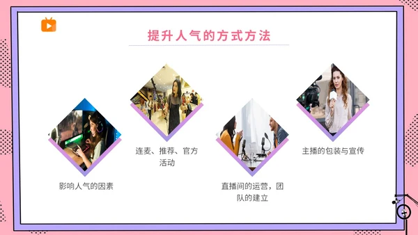粉波普风插画简约商务公司企业主播直播学习培训宣传直播培训