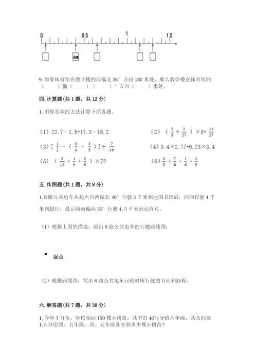 小学六年级上册数学期末测试卷及完整答案（全国通用）.docx