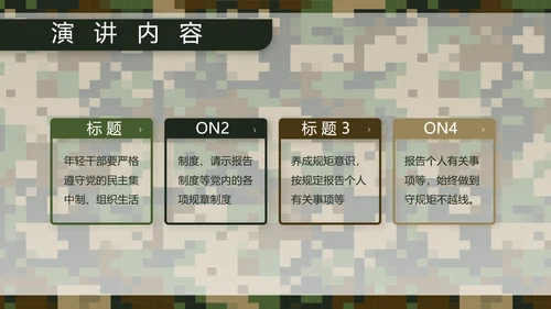 迷彩风部队军事个人工作总结汇报PPT