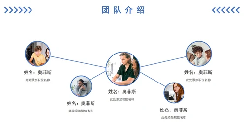 简约风团队成员介绍通用PPT模板