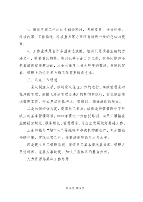 人力资源部某年工作总结.docx