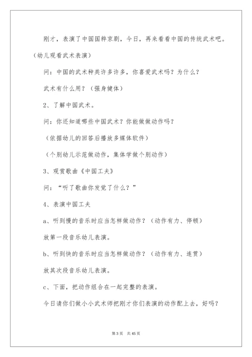 中国功夫大班教案.docx