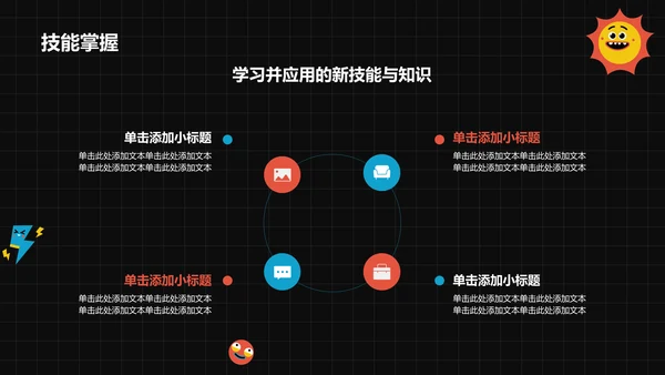黑色插画风员工转正述职汇报PPT模板