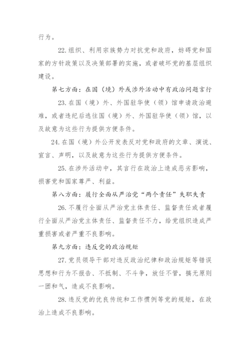 【组织党建】政治纪律、生活纪律负面清单（共33条）.docx