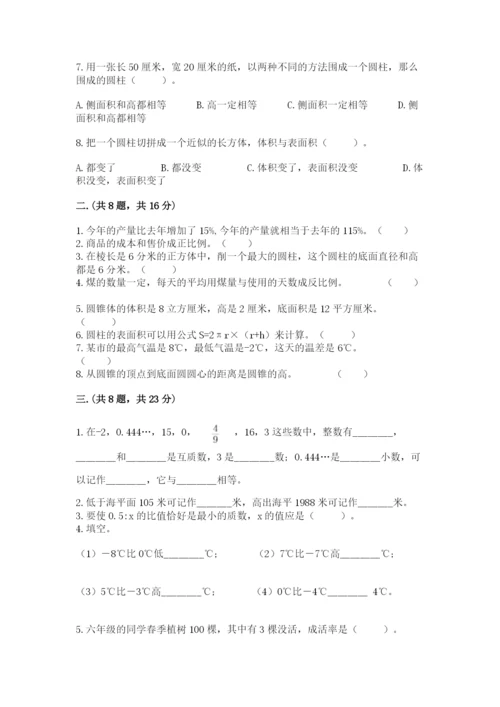 西师大版数学小升初模拟试卷（各地真题）.docx