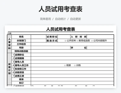 人员试用考查表