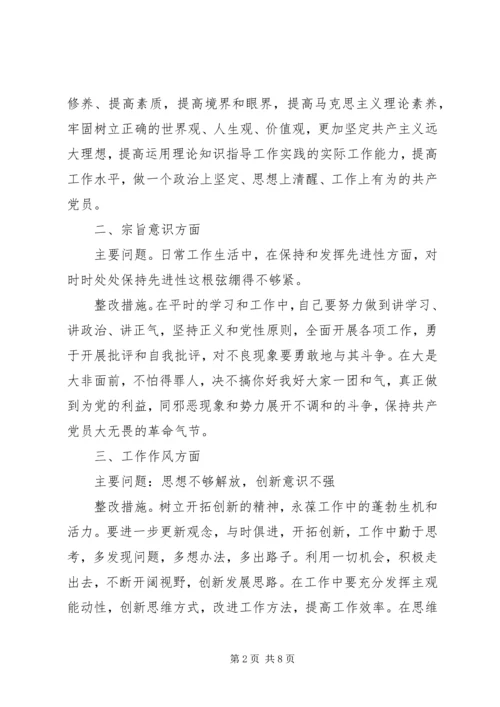 党员四个意识方面存在的问题及整改措施.docx