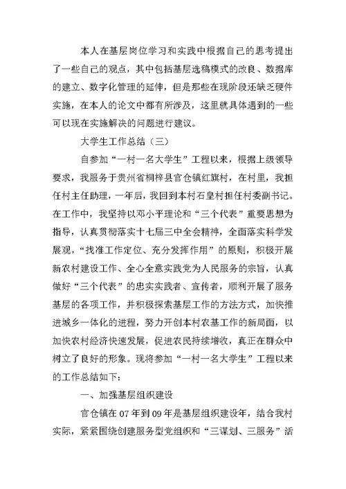 -XX年大学生工作总结
