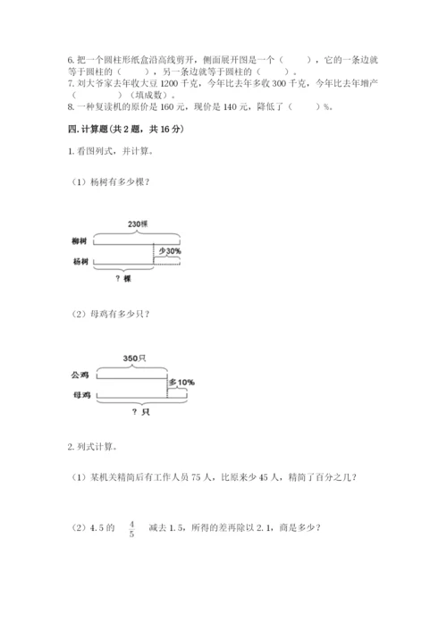 北京版六年级下册数学期中测试卷及完整答案（网校专用）.docx