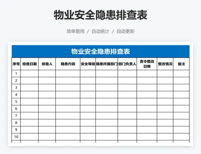 物业安全隐患排查表