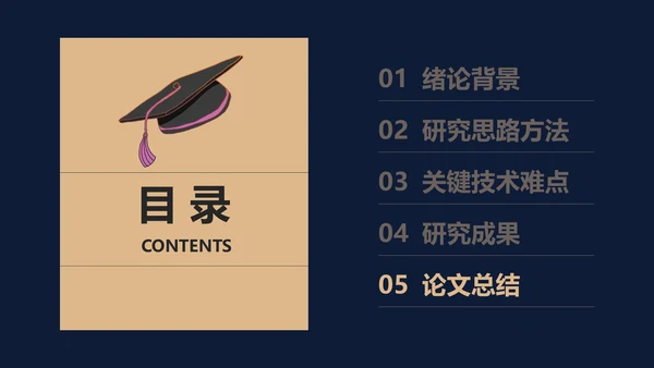 深色毕业论文答辩通用PPT模板