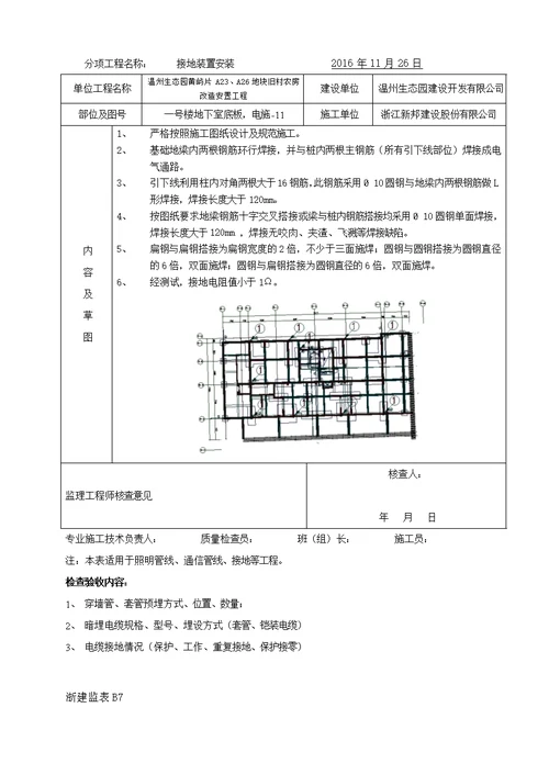 人防资料带现场验收验收记录表