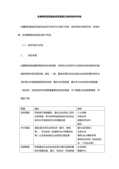 私募股权投资流程及项目之遴选评价.docx