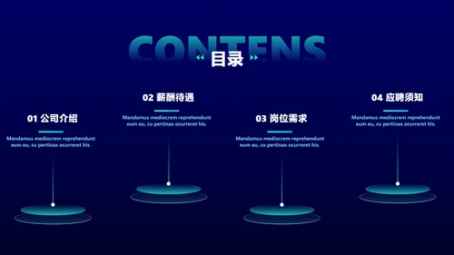 蓝绿科技感校园招聘PPT套装