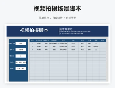 视频拍摄场景脚本
