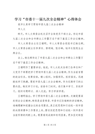 学习“市委十一届九次全会精神”心得体会 (4).docx